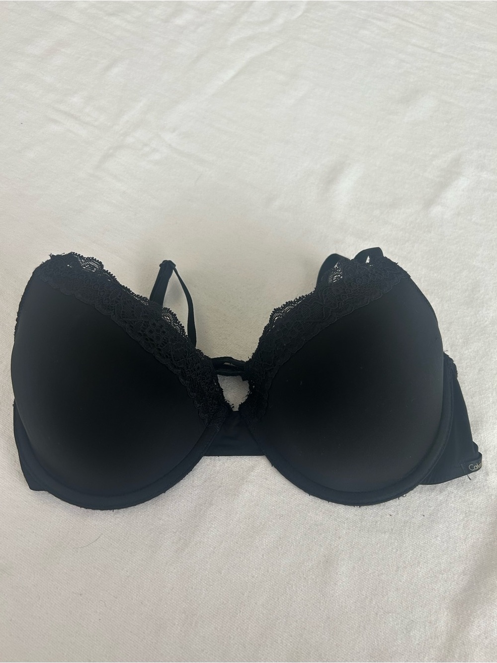 Calvin Klein Black Lace Trim Push-Up Bra
